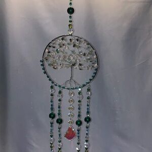 Green and Silver Tree of Life Wall Hanging